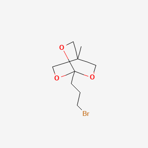 molecular formula C9H15BrO3 B12449578 2,6,7-Trioxabicyclo[2.2.2]octane, 1-(3-bromopropyl)-4-methyl- CAS No. 89276-36-8