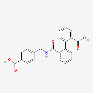 molecular formula C22H17NO5 B12449608 2'-[(4-Carboxybenzyl)carbamoyl]biphenyl-2-carboxylic acid 