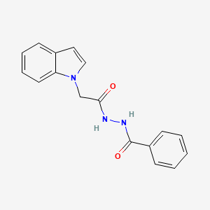 molecular formula C17H15N3O2 B12449622 N'-[2-(1H-indol-1-yl)acetyl]benzohydrazide 