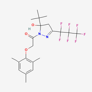 1-[5-tert-butyl-3-(heptafluoropropyl)-5-hydroxy-4,5-dihydro-1H-pyrazol-1-yl]-2-(2,4,6-trimethylphenoxy)ethanone