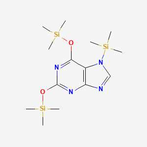 molecular formula C14H28N4O2Si3 B1244965 7-(三甲基硅基)-2,6-双[(三甲基硅基)氧基]-7H-嘌呤 