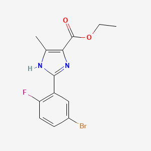 molecular formula C13H12BrFN2O2 B12449726 ethyl 2-(5-bromo-2-fluorophenyl)-5-methyl-1H-imidazole-4-carboxylate 