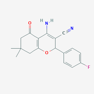 4-amino-2-(4-fluorophenyl)-7,7-dimethyl-5-oxo-6,8-dihydro-2H-chromene-3-carbonitrile