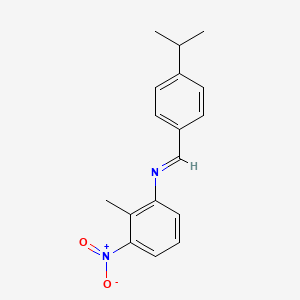 Benzene, 1-(4-isopropylbenzylidenamino)-2-methyl-3-nitro-