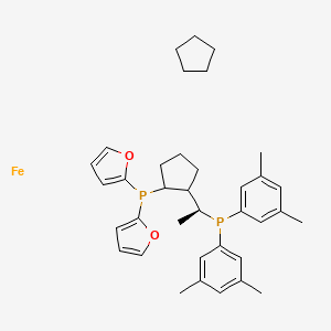 molecular formula C36H46FeO2P2 B12449794 [2-[(1S)-1-bis(3,5-dimethylphenyl)phosphanylethyl]cyclopentyl]-bis(furan-2-yl)phosphane;cyclopentane;iron 