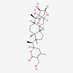 molecular formula C28H40O7 B1244981 3alpha,6alpha-Epoxy-4beta,5beta,27-trihydroxy-1-oxowitha-24-enolide 