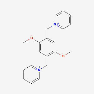 molecular formula C20H22N2O2+2 B12449811 1-{[2,5-Dimethoxy-4-(pyridin-1-ium-1-ylmethyl)phenyl]methyl}pyridin-1-ium 