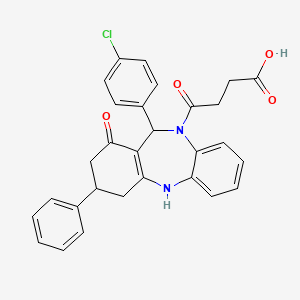 4-[11-(4-chlorophenyl)-1-oxo-3-phenyl-1,2,3,4,5,11-hexahydro-10H-dibenzo[b,e][1,4]diazepin-10-yl]-4-oxobutanoic acid