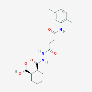 molecular formula C20H27N3O5 B12449848 (1R,2S)-2-[(2-{4-[(2,5-dimethylphenyl)amino]-4-oxobutanoyl}hydrazinyl)carbonyl]cyclohexanecarboxylic acid 