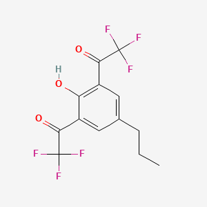 molecular formula C13H10F6O3 B12449892 4-Propyl-2,6-bis(trifluoroacetyl)phenol 