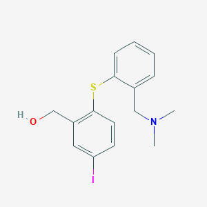 molecular formula C16H18INOS B1244991 [2-[[2-[(二甲氨基)甲基]苯基]硫]-5-碘苯基]甲醇 CAS No. 222021-59-2