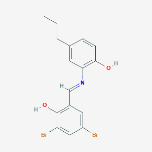 2,4-dibromo-6-{(E)-[(2-hydroxy-5-propylphenyl)imino]methyl}phenol