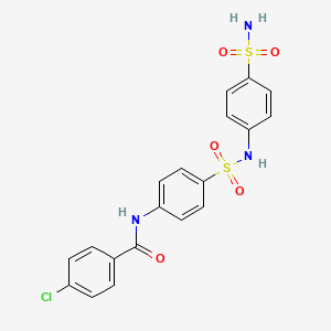 4-chloro-N-{4-[(4-sulfamoylphenyl)sulfamoyl]phenyl}benzamide