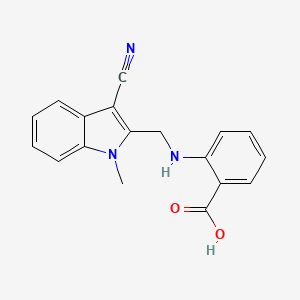 molecular formula C18H15N3O2 B12449948 2-{[(3-cyano-1-methyl-1H-indol-2-yl)methyl]amino}benzoic acid 