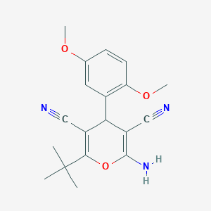 2-amino-6-tert-butyl-4-(2,5-dimethoxyphenyl)-4H-pyran-3,5-dicarbonitrile