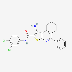 molecular formula C24H19Cl2N3OS B12450015 1-amino-N-(3,4-dichlorophenyl)-5-phenyl-6,7,8,9-tetrahydrothieno[2,3-c]isoquinoline-2-carboxamide 