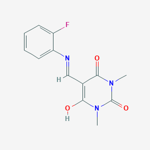 5-{[(2-fluorophenyl)amino]methylidene}-1,3-dimethylpyrimidine-2,4,6(1H,3H,5H)-trione