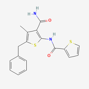 molecular formula C18H16N2O2S2 B12450025 N-(5-benzyl-3-carbamoyl-4-methylthiophen-2-yl)thiophene-2-carboxamide 