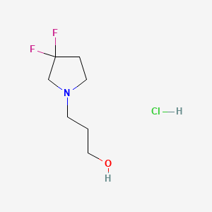 molecular formula C7H14ClF2NO B12450031 3,3-Difluoro-1-(3-hydroxypropyl) pyrrolidine Hydrochloride 