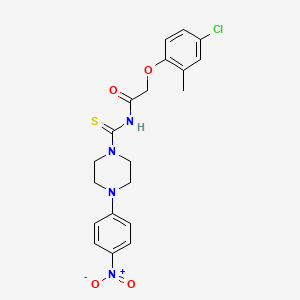 molecular formula C20H21ClN4O4S B12450049 2-(4-chloro-2-methylphenoxy)-N-{[4-(4-nitrophenyl)piperazin-1-yl]carbonothioyl}acetamide 