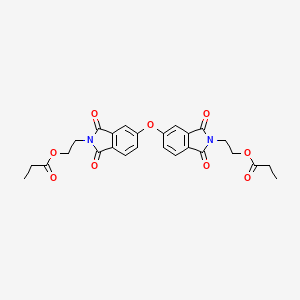 molecular formula C26H24N2O9 B12450053 oxybis[(1,3-dioxo-1,3-dihydro-2H-isoindole-5,2-diyl)ethane-2,1-diyl] dipropanoate 