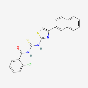 molecular formula C21H14ClN3OS2 B12450058 2-chloro-N-{[4-(naphthalen-2-yl)-1,3-thiazol-2-yl]carbamothioyl}benzamide 