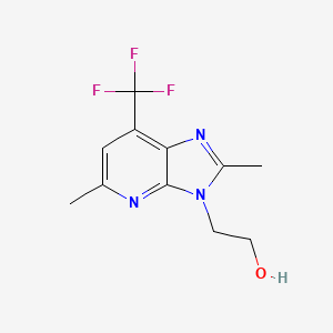 molecular formula C11H12F3N3O B12450078 2-[2,5-Dimethyl-7-(trifluoromethyl)imidazo[4,5-b]pyridin-3-yl]ethanol 