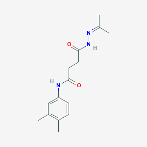 molecular formula C15H21N3O2 B12450082 N-(3,4-dimethylphenyl)-4-oxo-4-[2-(propan-2-ylidene)hydrazinyl]butanamide 