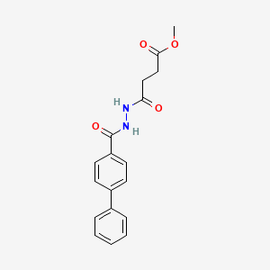 molecular formula C18H18N2O4 B12450089 Methyl 4-[2-(biphenyl-4-ylcarbonyl)hydrazinyl]-4-oxobutanoate 