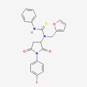 1-[1-(4-Fluorophenyl)-2,5-dioxopyrrolidin-3-yl]-1-(furan-2-ylmethyl)-3-phenylthiourea