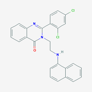 molecular formula C26H19Cl2N3O B12450100 2-(2,4-Dichlorophenyl)-3-[2-(naphthalen-1-ylamino)ethyl]quinazolin-4-one 