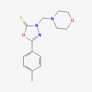 molecular formula C14H17N3O2S B12450107 5-(4-Methylphenyl)-3-(morpholin-4-ylmethyl)-1,3,4-oxadiazole-2-thione 