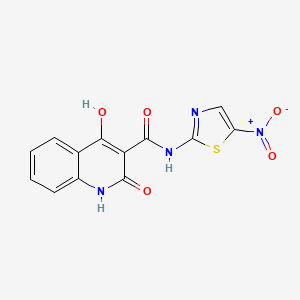 molecular formula C13H8N4O5S B12450115 4-hydroxy-N-(5-nitro-1,3-thiazol-2-yl)-2-oxo-1,2-dihydroquinoline-3-carboxamide 