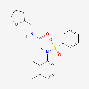 molecular formula C21H26N2O4S B12450129 2-[N-(2,3-dimethylphenyl)benzenesulfonamido]-N-(oxolan-2-ylmethyl)acetamide 