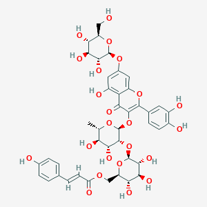molecular formula C42H46O23 B1245016 quercetin 3-O-alpha-L-[6'''-p-coumaroyl-beta-D-glucopyranosyl-(1->2)-rhamnopyranoside]-7-O-beta-D-glucopyranoside 