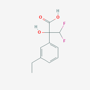 molecular formula C11H12F2O3 B12450199 2-(3-Ethylphenyl)-3,3-difluoro-2-hydroxypropanoic acid 