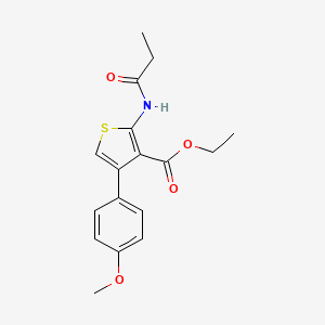 molecular formula C17H19NO4S B12450214 Ethyl 4-(4-methoxyphenyl)-2-(propanoylamino)thiophene-3-carboxylate 