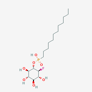 molecular formula C18H36FO7P B1245022 dodecyl-[(1S,2S,3R,4S,5S,6R)-2-fluoro-3,4,5,6-tetrahydroxycyclohexyl]oxyphosphinic acid 