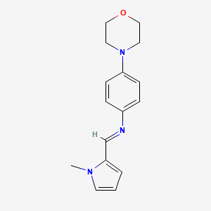 molecular formula C16H19N3O B12450238 N-[(E)-(1-methyl-1H-pyrrol-2-yl)methylidene]-4-(morpholin-4-yl)aniline 