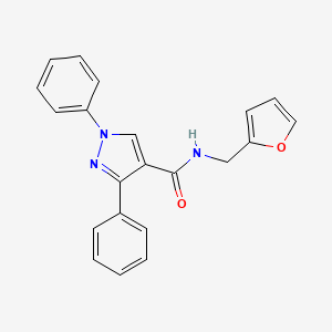 N-(furan-2-ylmethyl)-1,3-diphenylpyrazole-4-carboxamide