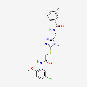 molecular formula C21H22ClN5O3S B12450269 N-{[5-({2-[(5-chloro-2-methoxyphenyl)amino]-2-oxoethyl}sulfanyl)-4-methyl-4H-1,2,4-triazol-3-yl]methyl}-3-methylbenzamide 