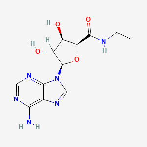 molecular formula C12H16N6O4 B1245030 (2S,3R,5R)-5-(6-aminopurin-9-yl)-N-ethyl-3,4-dihydroxy-2-oxolanecarboxamide 