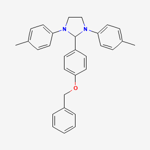 molecular formula C30H30N2O B12450306 2-[4-(Benzyloxy)phenyl]-1,3-bis(4-methylphenyl)imidazolidine 