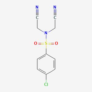 molecular formula C10H8ClN3O2S B12450317 4-Chloro-N,N-bis(cyanomethyl)benzenesulfonamide CAS No. 349397-06-4