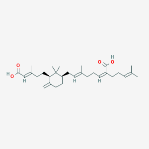 molecular formula C30H46O4 B1245033 (2Z,6E)-8-[(1R,3R)-3-[(E)-4-carboxy-3-methylbut-3-enyl]-2,2-dimethyl-4-methylidenecyclohexyl]-6-methyl-2-(4-methylpent-3-enyl)octa-2,6-dienoic acid 