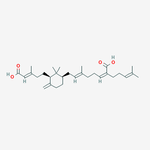 molecular formula C30H46O4 B1245033 (2Z,6E)-8-[(1R,3R)-3-[(E)-4-羧基-3-甲基丁-3-烯基]-2,2-二甲基-4-亚甲基环己基]-6-甲基-2-(4-甲基戊-3-烯基)辛-2,6-二烯酸 