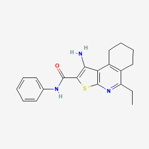 molecular formula C20H21N3OS B12450332 1-amino-5-ethyl-N-phenyl-6,7,8,9-tetrahydrothieno[2,3-c]isoquinoline-2-carboxamide 