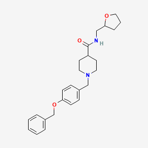 molecular formula C25H32N2O3 B12450342 1-[4-(benzyloxy)benzyl]-N-(tetrahydrofuran-2-ylmethyl)piperidine-4-carboxamide 