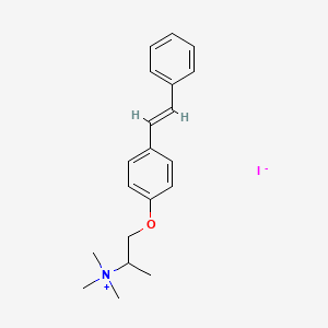 molecular formula C20H26INO B1245036 trimethyl-[1-[4-[(E)-2-phenylethenyl]phenoxy]propan-2-yl]azanium;iodide 