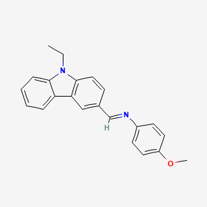 molecular formula C22H20N2O B12450384 N-[(E)-(9-ethyl-9H-carbazol-3-yl)methylidene]-4-methoxyaniline 